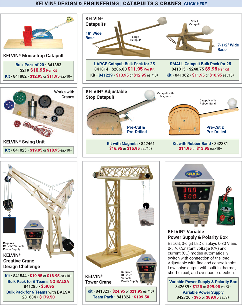 KELVIN® Cranes & Catapults Kits