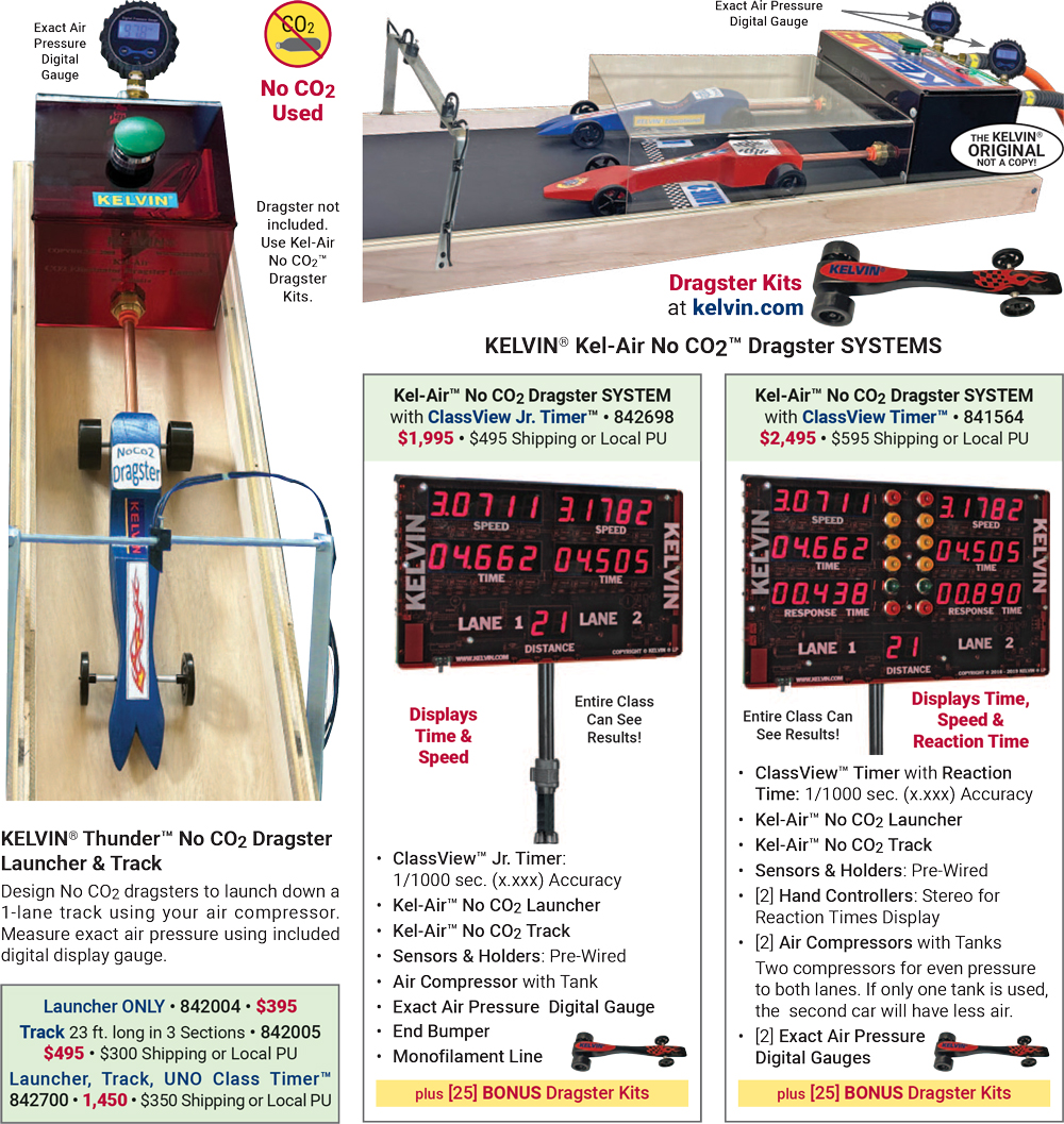 KELVIN® No CO2 Dragsters