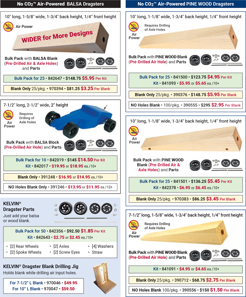 KELVIN® No CO2 Dragsters